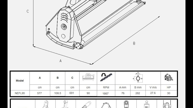 Kraffter Schlegelmäher Compact 95 cm Hammerklauen